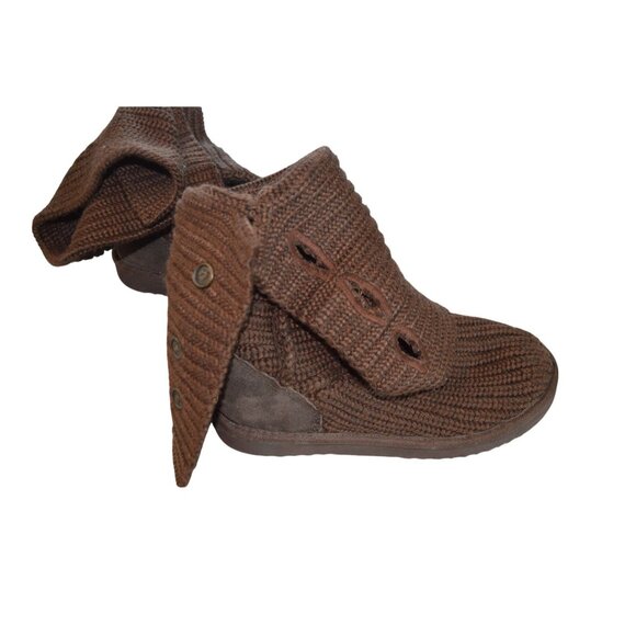 Vintage y2k UGG Australia Classic Cardy Brown Sock Boots Knit Logo US 6 Boho - Picture 8 of 9